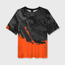 Женская футболка оверсайз Black & Orange