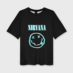 Футболка оверсайз женская Nirvana неон, цвет: 3D-принт