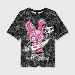 Женская футболка оверсайз Кролик зомби - следуй за кроликом