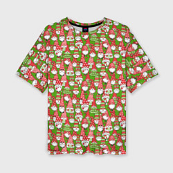 Женская футболка оверсайз Рождественские гномы