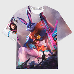 Футболка оверсайз женская Free Fire - Кролик, цвет: 3D-принт