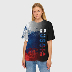 Футболка оверсайз женская Флаг Russian Federation, цвет: 3D-принт — фото 2