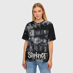 Футболка оверсайз женская Slipknot black & white style, цвет: 3D-принт — фото 2