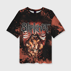 Женская футболка оверсайз Slipknot horror