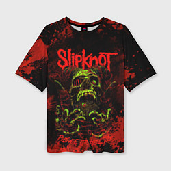 Женская футболка оверсайз Slipknot череп