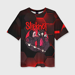Женская футболка оверсайз Slipknot art black