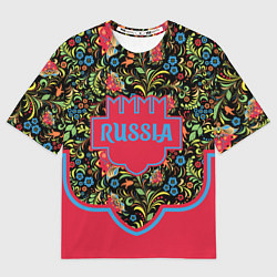 Футболка оверсайз женская Россия-красивая страна цветов и узоров, цвет: 3D-принт