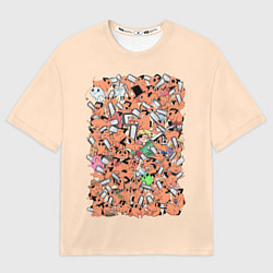 Футболка оверсайз женская Денджи и Почита, цвет: 3D-принт