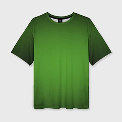 Футболка оверсайз женская Зеленый с затемняющей виньеткой, цвет: 3D-принт