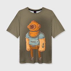 Женская футболка оверсайз Моряк-водолаз