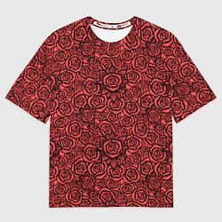 Футболка оверсайз женская Готические розы ретро, цвет: 3D-принт