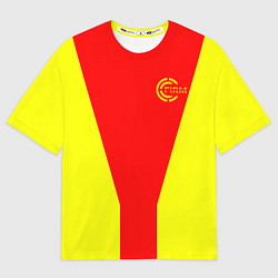 Женская футболка оверсайз FIRM желто-красная