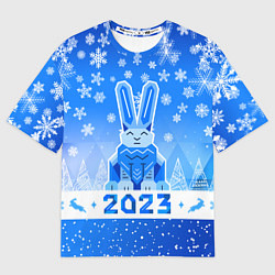 Футболка оверсайз женская Геометрический кролик 2023, цвет: 3D-принт