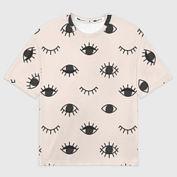 Женская футболка оверсайз Глаза паттерн