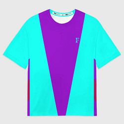 Женская футболка оверсайз FIRM ярко-бирюзовая