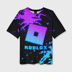 Футболка оверсайз женская Roblox logo neon gradient, цвет: 3D-принт