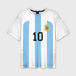 Футболка оверсайз женская Месси Аргентина ЧМ 2022, цвет: 3D-принт