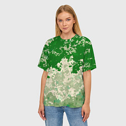 Футболка оверсайз женская Абстракция в зелёных тонах, цвет: 3D-принт — фото 2