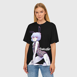 Футболка оверсайз женская Evangelion Рей Айанами, цвет: 3D-принт — фото 2