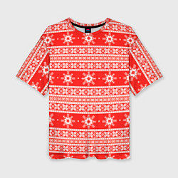 Футболка оверсайз женская New Year snowflake pattern, цвет: 3D-принт