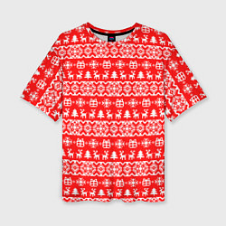 Футболка оверсайз женская New Years winter pattern, цвет: 3D-принт