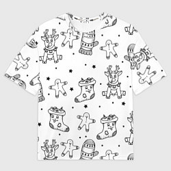 Футболка оверсайз женская Варежки и носочки, цвет: 3D-принт