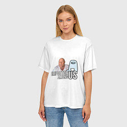 Футболка оверсайз женская Impostor among us мем, цвет: 3D-принт — фото 2