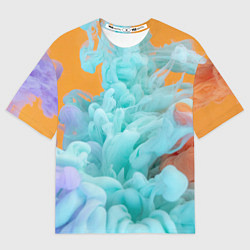 Футболка оверсайз женская Красочный и разноцветный дым, цвет: 3D-принт