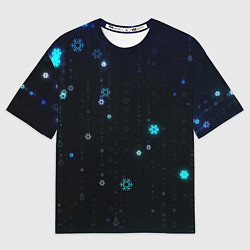 Футболка оверсайз женская Снежиночки, цвет: 3D-принт