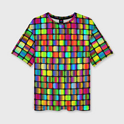 Футболка оверсайз женская Квадраты градиент, цвет: 3D-принт