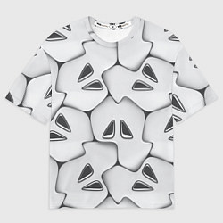 Футболка оверсайз женская Металло-чешуйчатая серая броня, цвет: 3D-принт