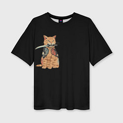 Женская футболка оверсайз Yakuza cat