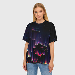 Футболка оверсайз женская Необо закат, цвет: 3D-принт — фото 2