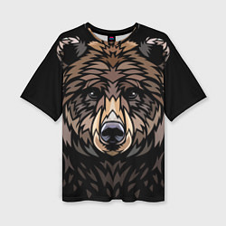 Женская футболка оверсайз Медведь в этническом стиле