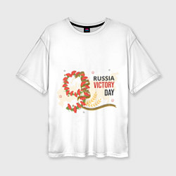 Женская футболка оверсайз 9 мая - russia victory day