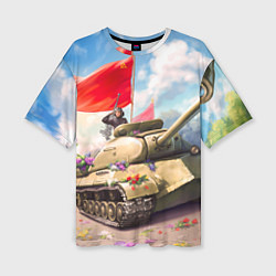 Футболка оверсайз женская Русский танк, цвет: 3D-принт