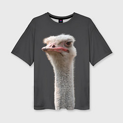 Женская футболка оверсайз Голова страуса