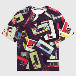 Футболка оверсайз женская Кассета 90-е, цвет: 3D-принт