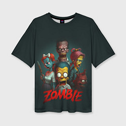 Женская футболка оверсайз Zombie simpsons