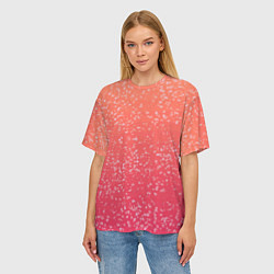 Футболка оверсайз женская Абстракция персиковый, цвет: 3D-принт — фото 2