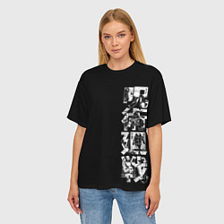 Футболка оверсайз женская Сатору Годжо - кадры из манги Магическая битва вну, цвет: 3D-принт — фото 2