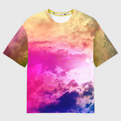 Женская футболка оверсайз Разноцветное небо