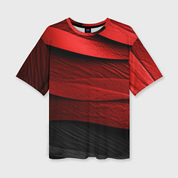 Футболка оверсайз женская Шероховатая красно-черная текстура, цвет: 3D-принт