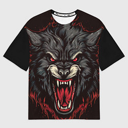 Футболка оверсайз женская Злой серый волк, цвет: 3D-принт