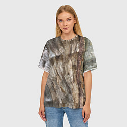 Футболка оверсайз женская Текстура коры дерева платана, цвет: 3D-принт — фото 2