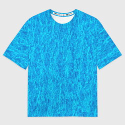 Футболка оверсайз женская Абстракция лазурный голубой, цвет: 3D-принт