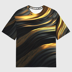 Женская футболка оверсайз Золотистые волны