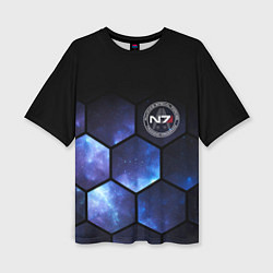 Женская футболка оверсайз Mass Effect - N7 - Космос