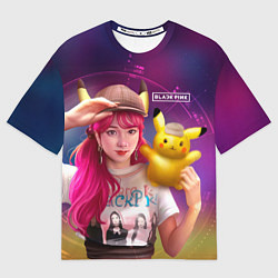 Футболка оверсайз женская Jisoo and Pikachu, цвет: 3D-принт