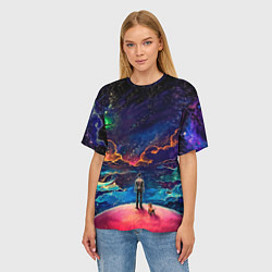 Футболка оверсайз женская Вершина мира, цвет: 3D-принт — фото 2
